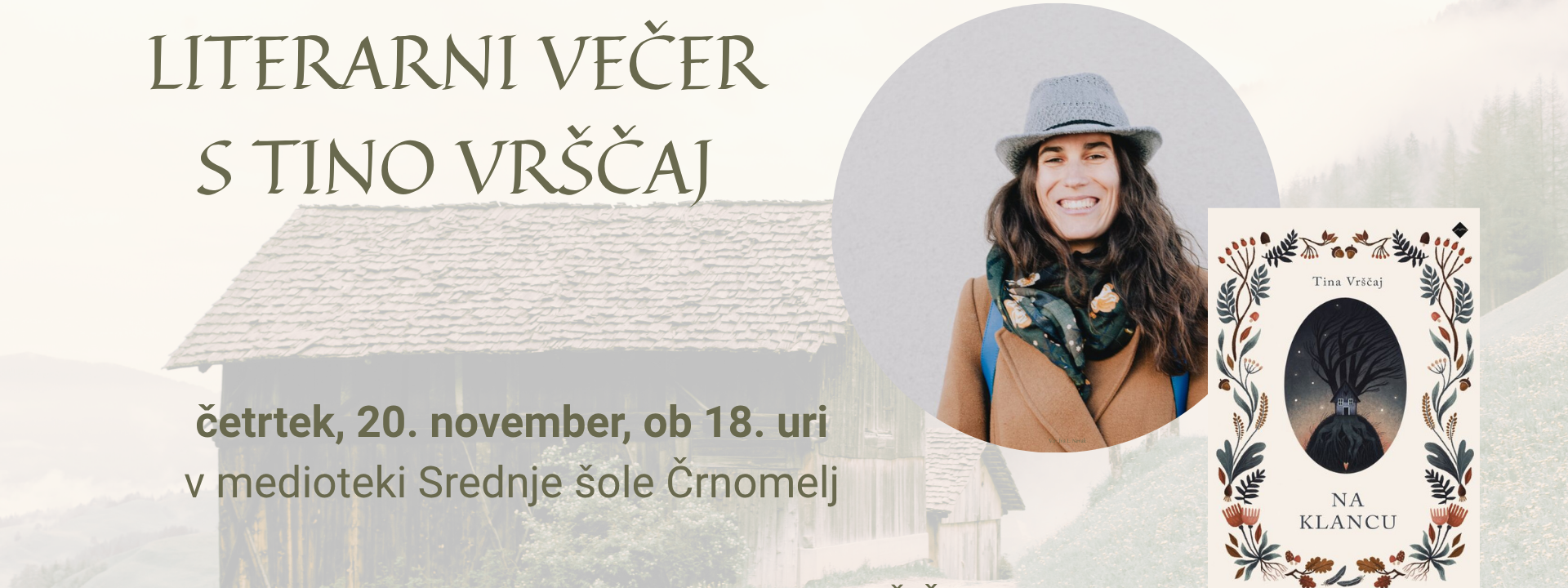 Literarni večer s Tino Vrščaj Literarni večer s Tino Vrščaj