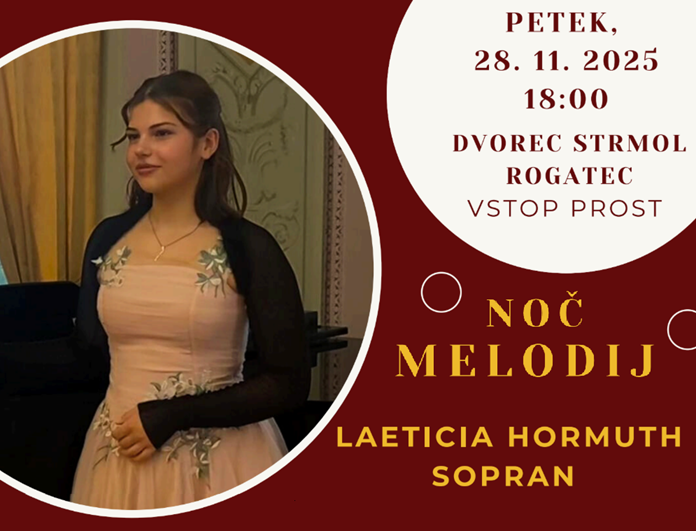 Mednarodni uspehi dijakinje Laeticie Hormuth in vabilo na njen prvi samostojni koncert