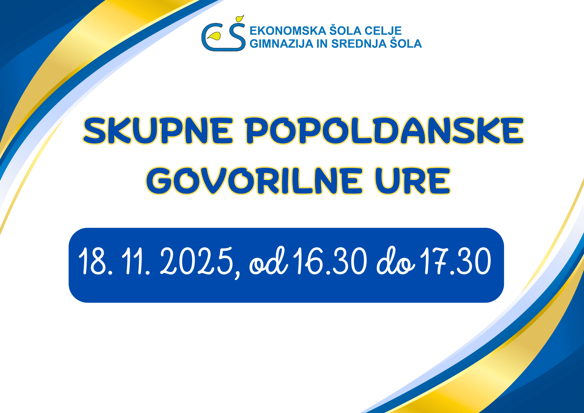 Popoldanske govorilne ure v novembru Popoldanske govorilne ure v novembru
