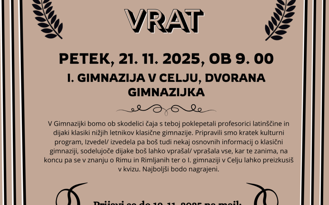 Osnovnošolcem smo odprli vrata klasične gimnazije