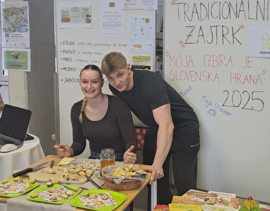 Na Ekonomski šoli Celje ponovno obeležili tradicionalni slovenski zajtrk