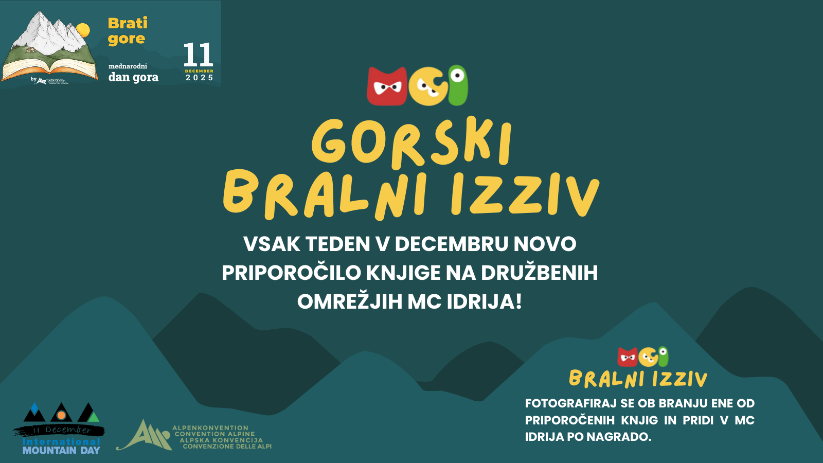 V decembru bodo v MCI s knjigami potovali v gore