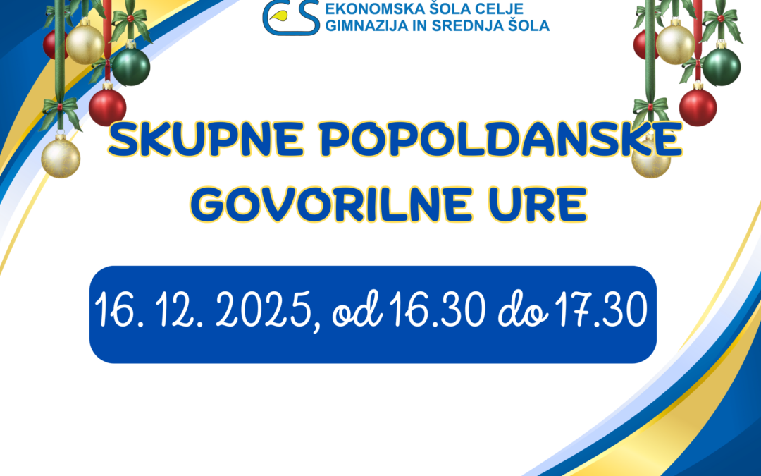Skupne popoldanske govorilne ure – 16. 12. 2025