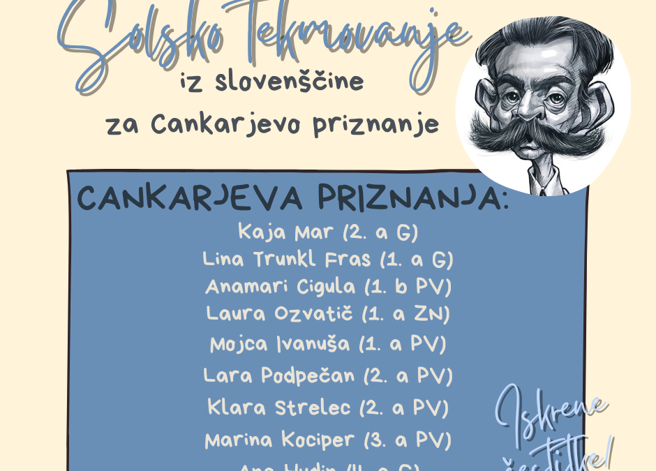 Rezultati šolskega tekmovanja iz slovenščine