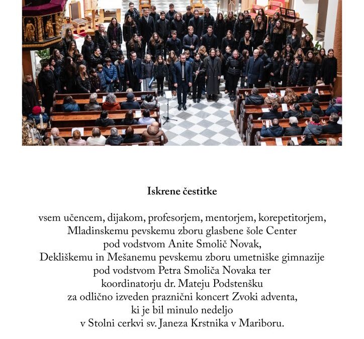 Čestitka za koncert Zvoki adventa