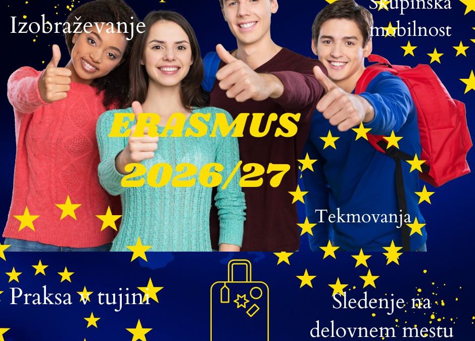 Razpis za mobilnost dijakov in zaposlenih  Erasmus+ KA121-VET