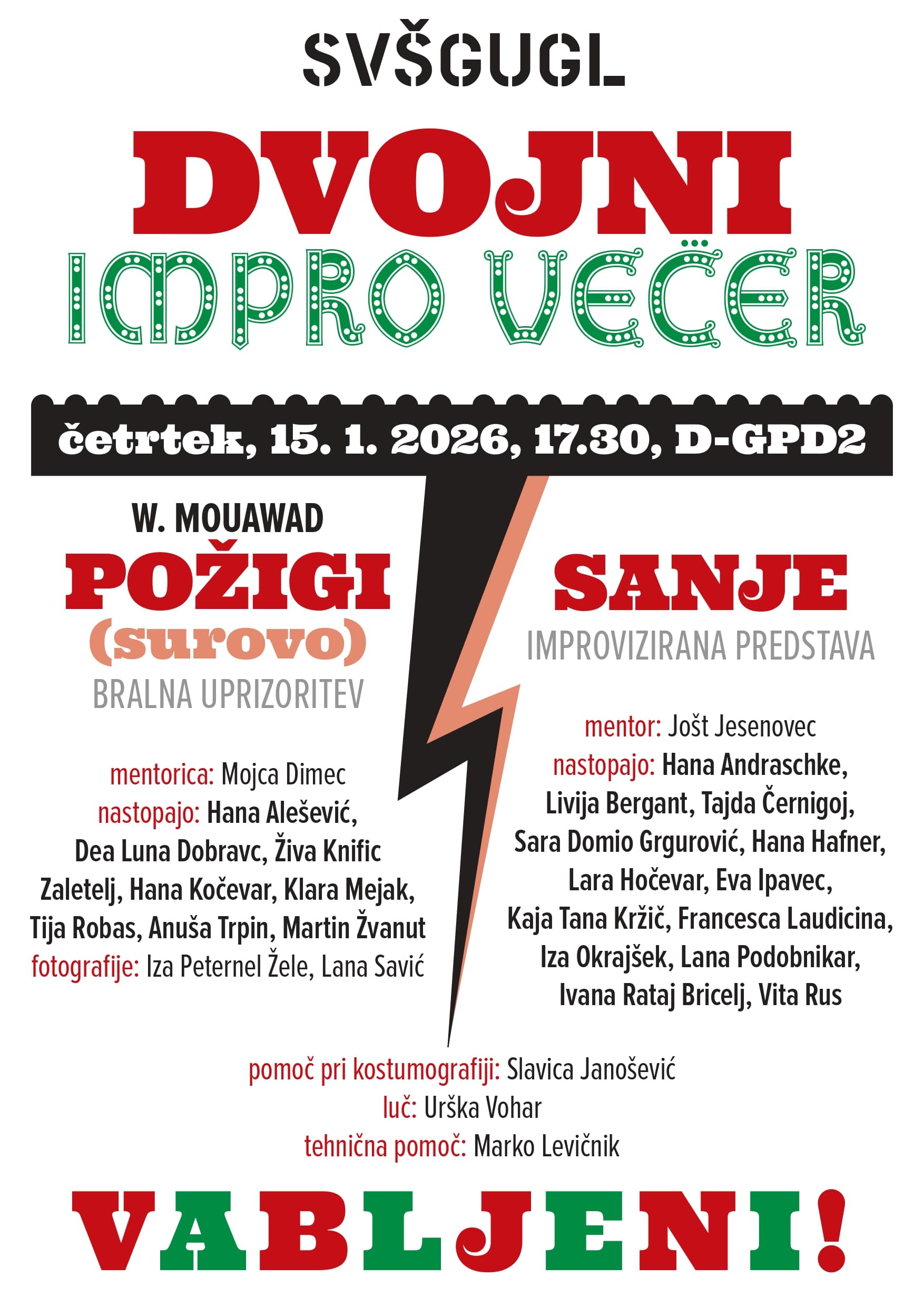 Impro večer: Požigi in Sanje