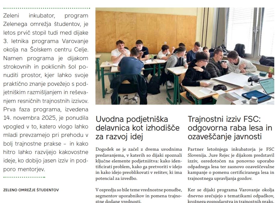 Dijaki kot soustvarjalci trajnostnih rešitev v praksi