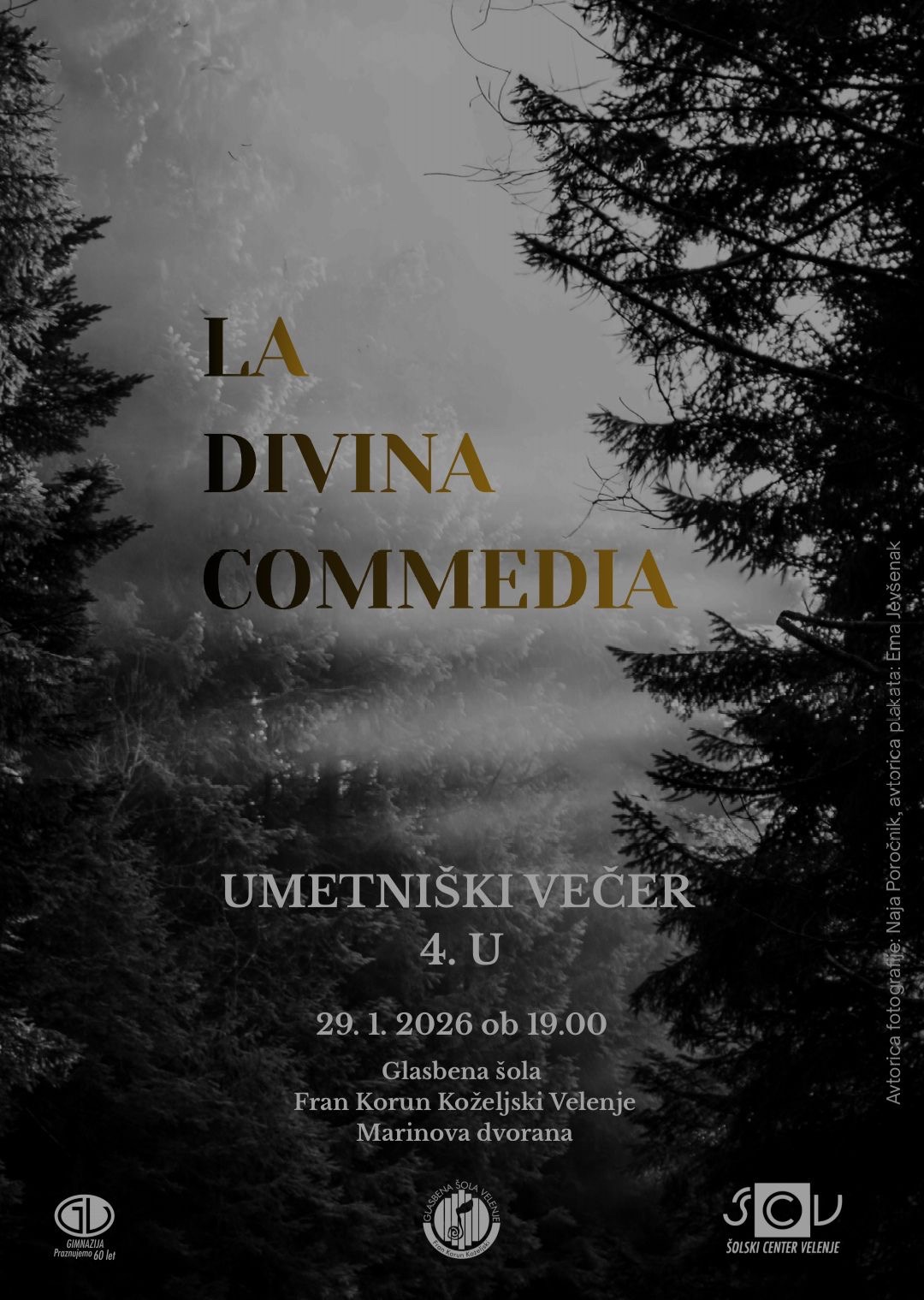 Vabilo na umetniški večer dijakov 4. U Vabilo na umetniški večer dijakov 4. U