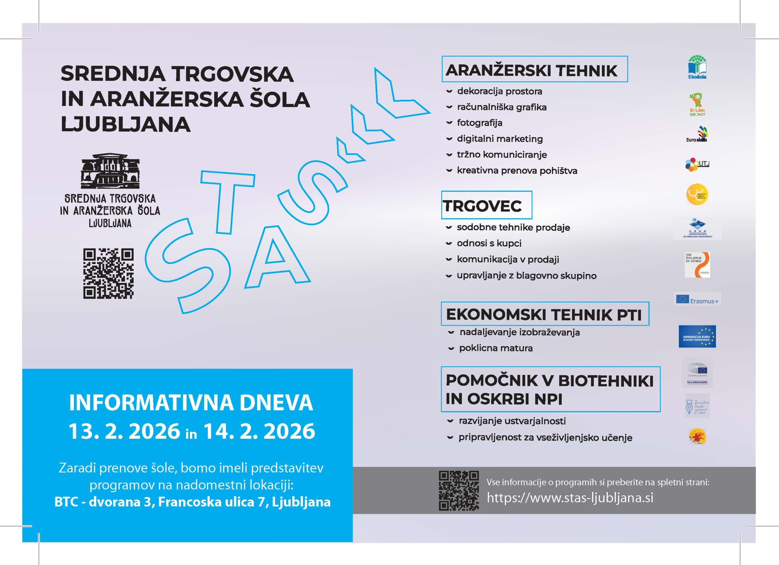 Informativna dneva 13. 2. in 14. 2. 2026 Informativna dneva 13. 2. in 14. 2. 2026