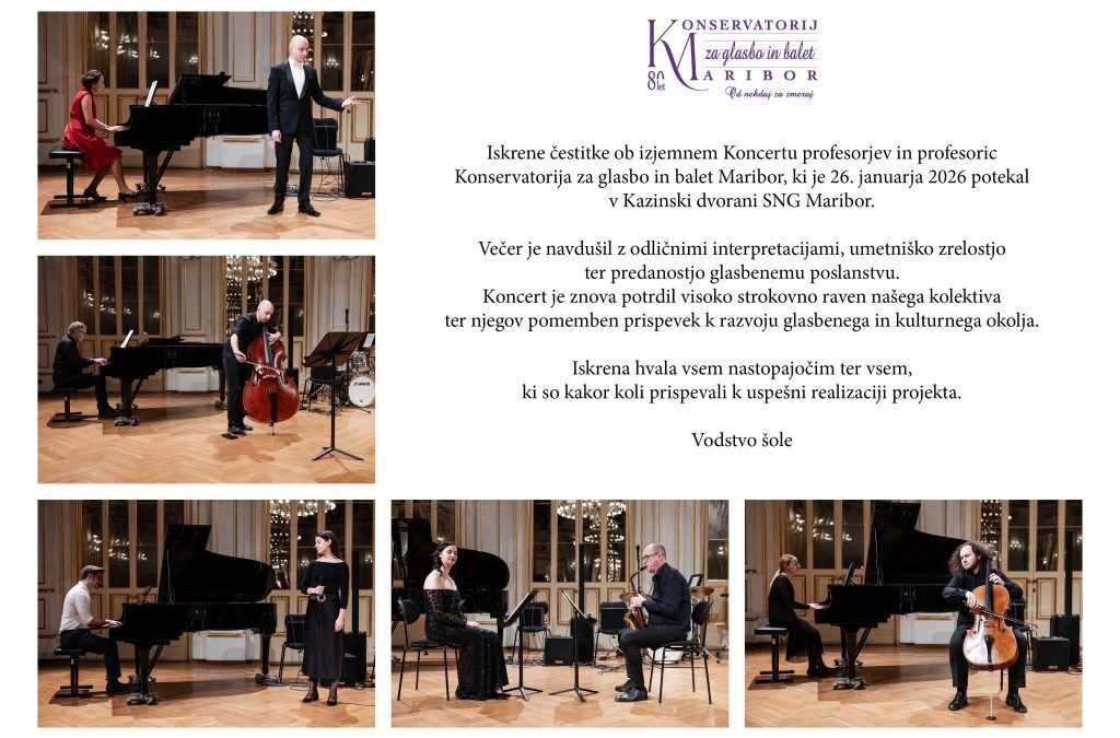 Čestitka za koncert profesorjev in profesoric 2026