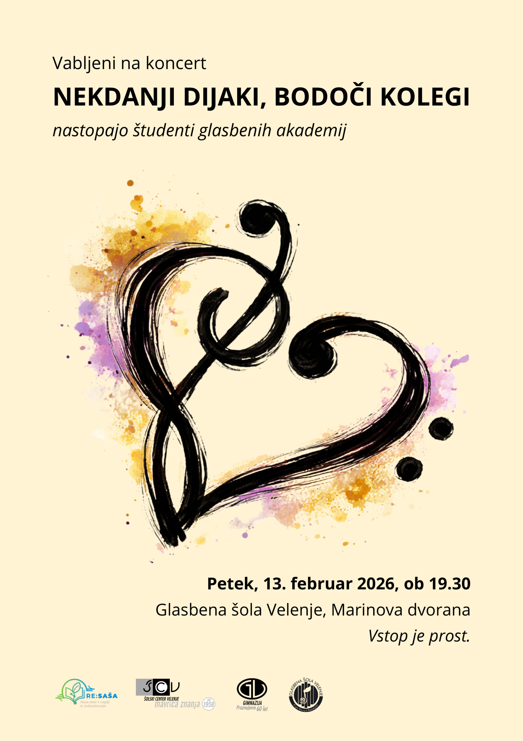 Vabilo na koncert Nekdanji dijaki, bodoči kolegi Vabilo na koncert Nekdanji dijaki, bodoči kolegi