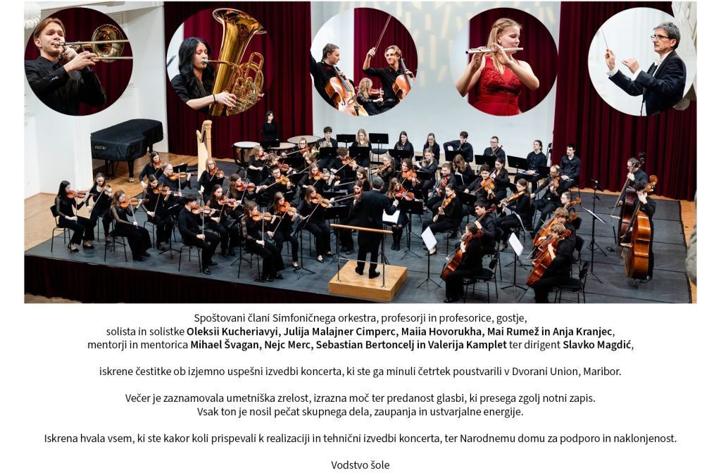 Čestitka za koncert simfoničnega orkestra s solisti