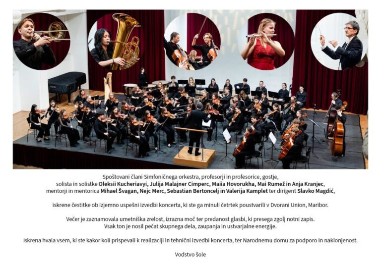 Čestitka za koncert simfoničnega orkestra s solisti