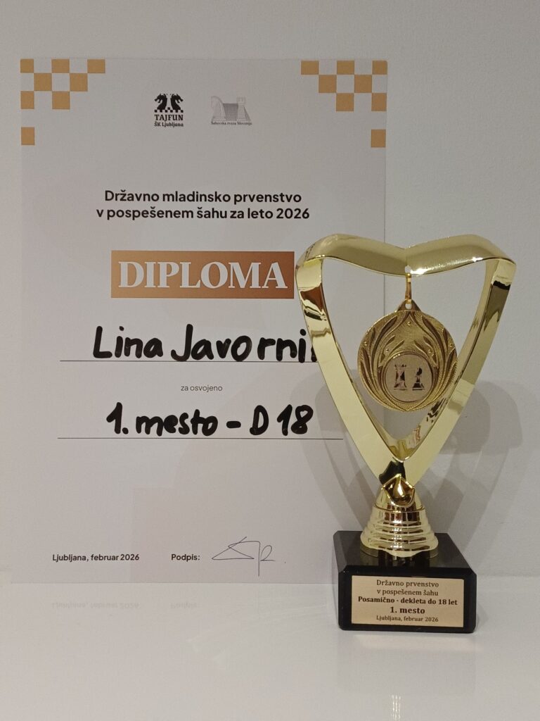Šah 1. mesto dekleta