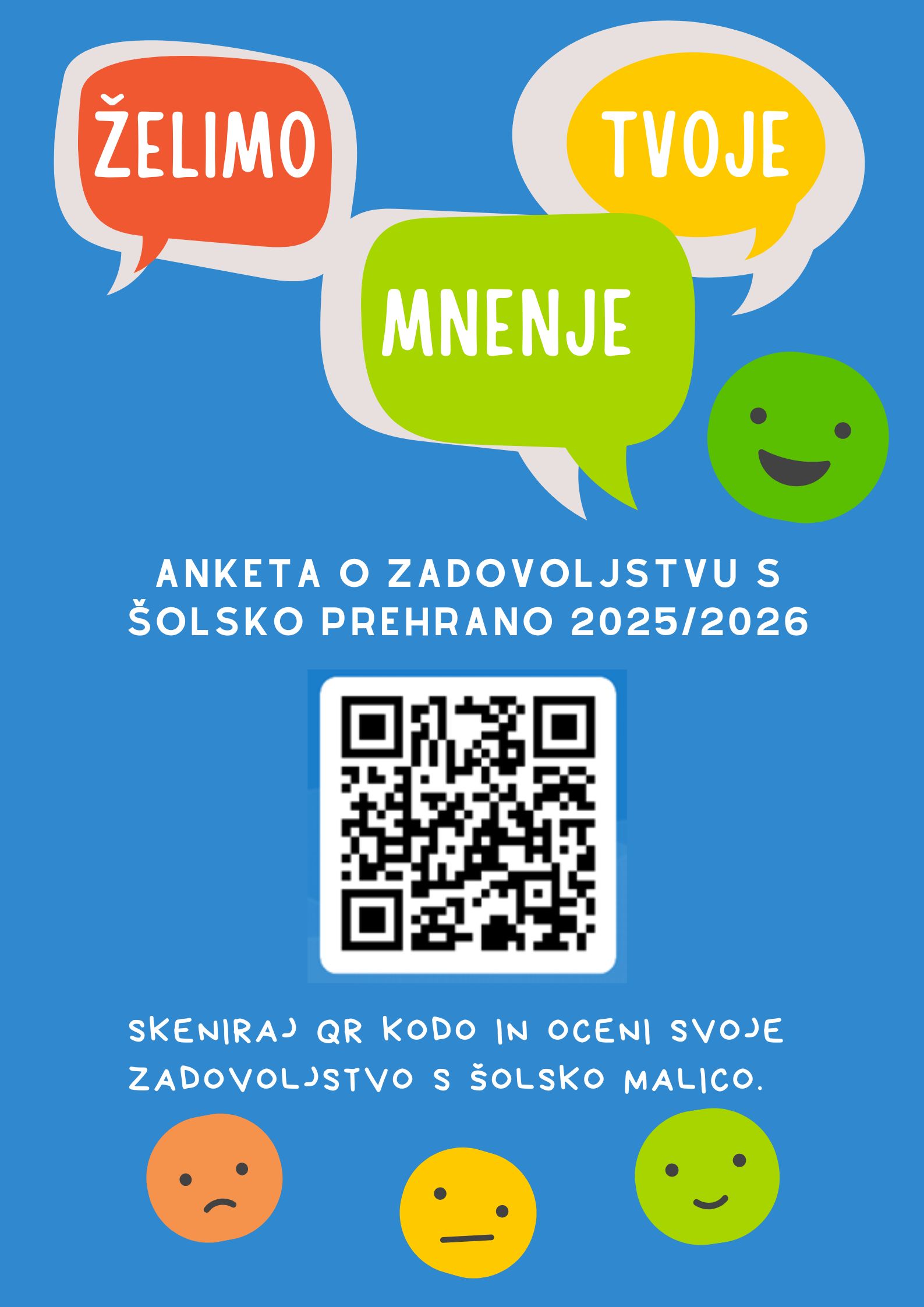 Anketa o zadovoljstvu s šolsko prehrano