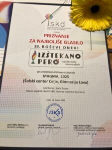 To je priznanje prav vseh sodelujočih pri zadnji številki