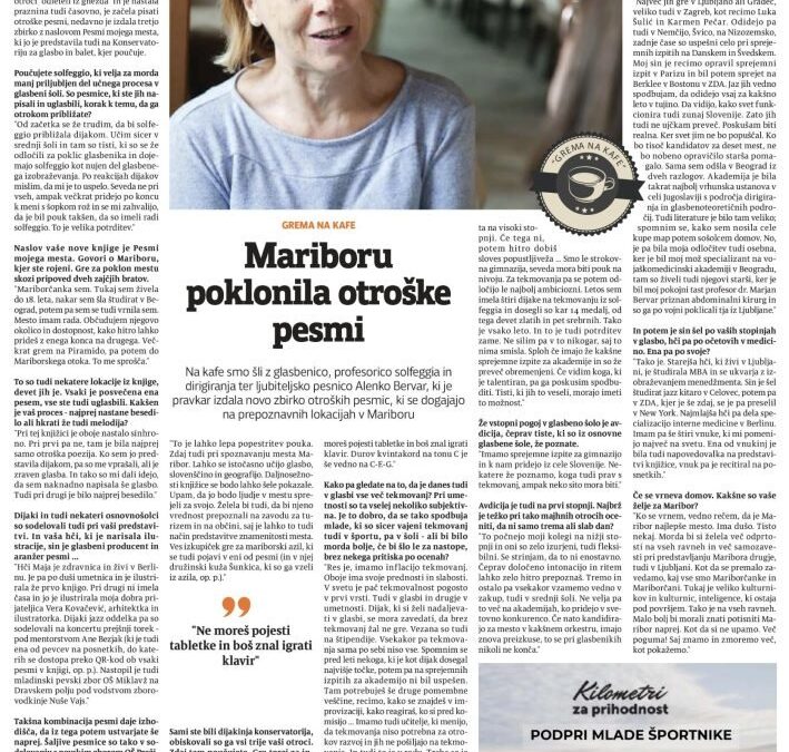 Mariboru poklonila otroške pesmice