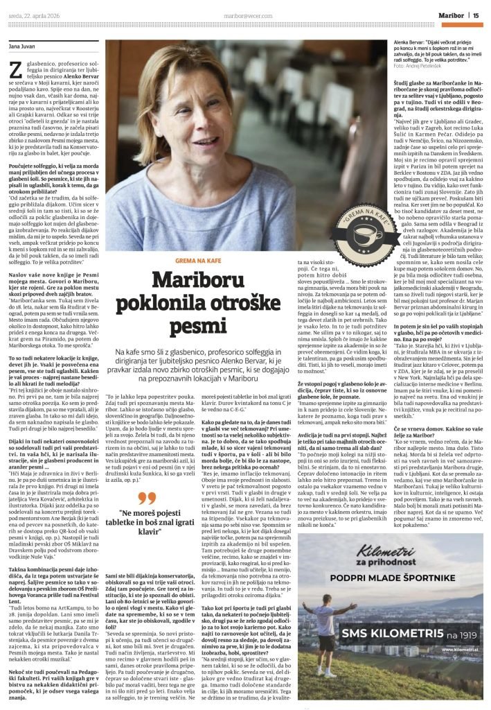 Mariboru poklonila otroške pesmice Mariboru poklonila otroške pesmice