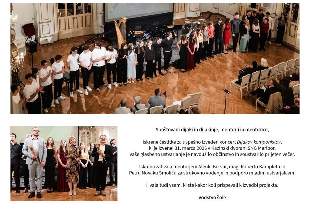 Čestitka za koncert Dijakov komponistov 2026