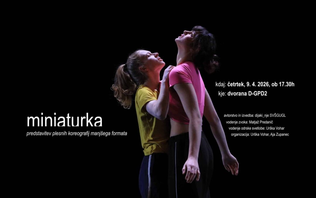 »Miniaturka« v četrtek, 9. 4. 2026, ob 17.30h v dvorani D-GPD2.