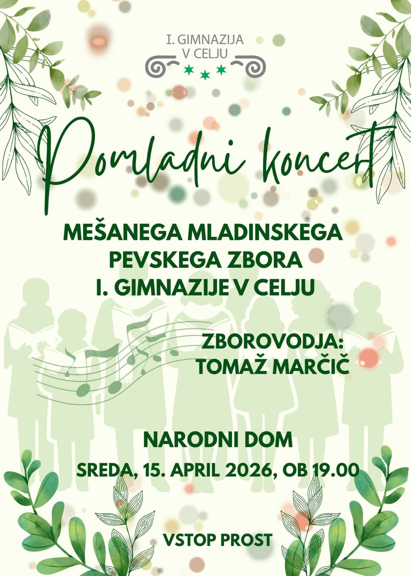 Vabilo na pomladni koncert pevskega zbora Vabilo na pomladni koncert pevskega zbora