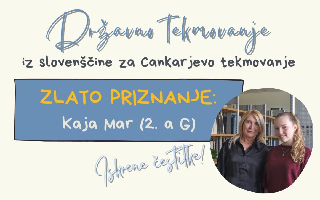Izjemen uspeh na državnem tekmovanju za Cankarjevo priznanje