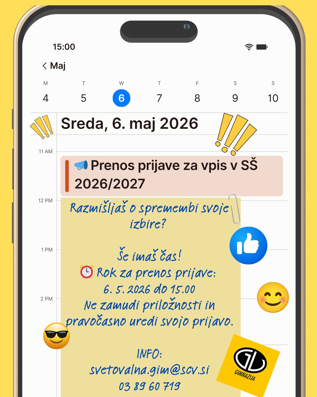 Možnost prenosa prijav za vpis v 1. letnik 2026/27