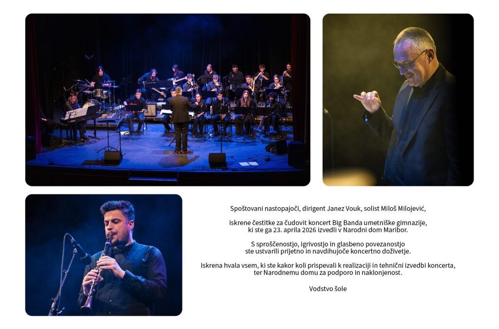 Čestitka za koncert Big Banda umetniške gimnazije 2026