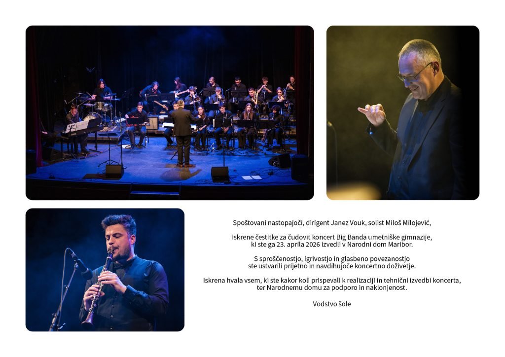 Čestitka za koncert Big Banda umetniške gimnazije 2026