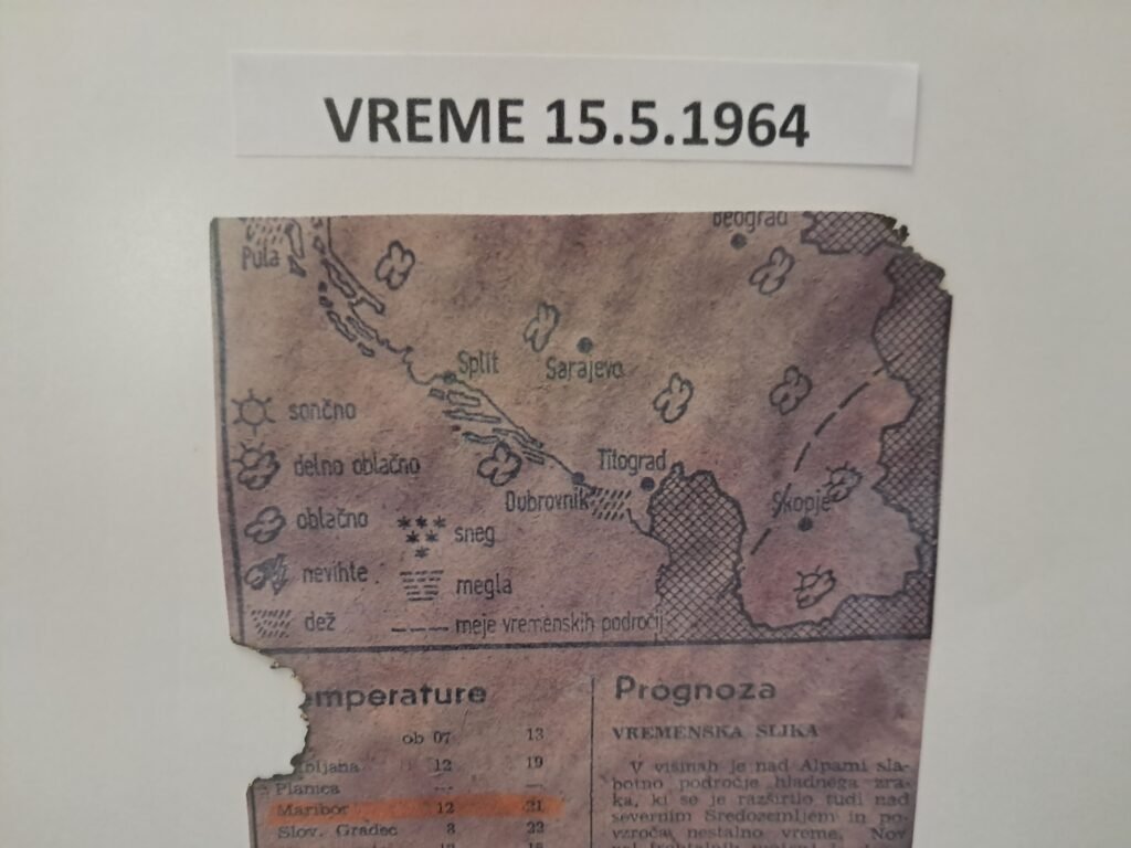 Vremenska napoved 15. 5. 1964