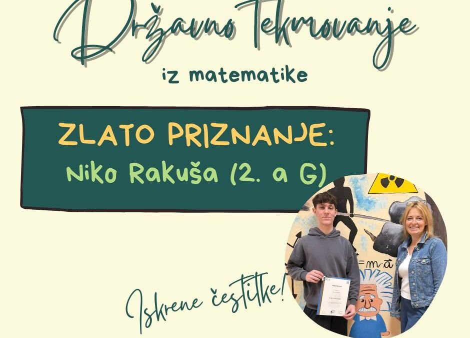 Zlato priznanje iz matematike