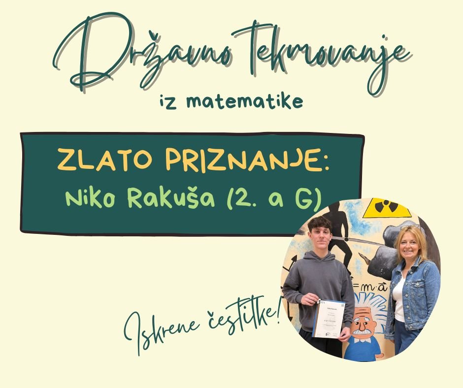 Zlato priznanje iz matematike Zlato priznanje iz matematike