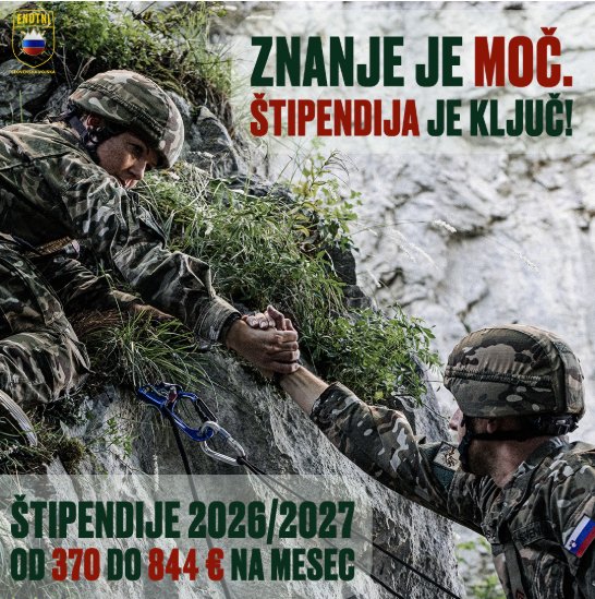 Javni natečaj za štipendije Ministrstva za obrambo (2026/2027)