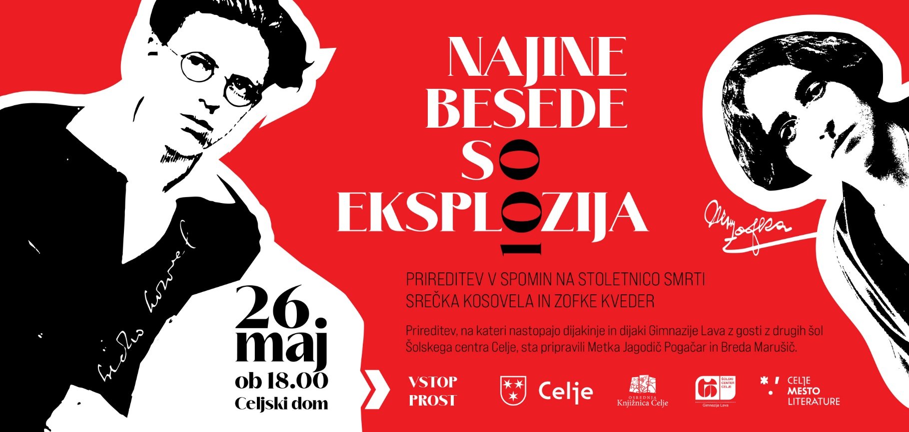 Vabilo – Najine besede so ekskplozija Vabilo – Najine besede so ekskplozija
